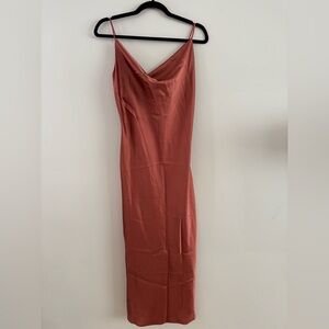 Petal & Pup Persia Midi Dress|Rust|Size 10|Wedding Guest Dress|Satin|NWT